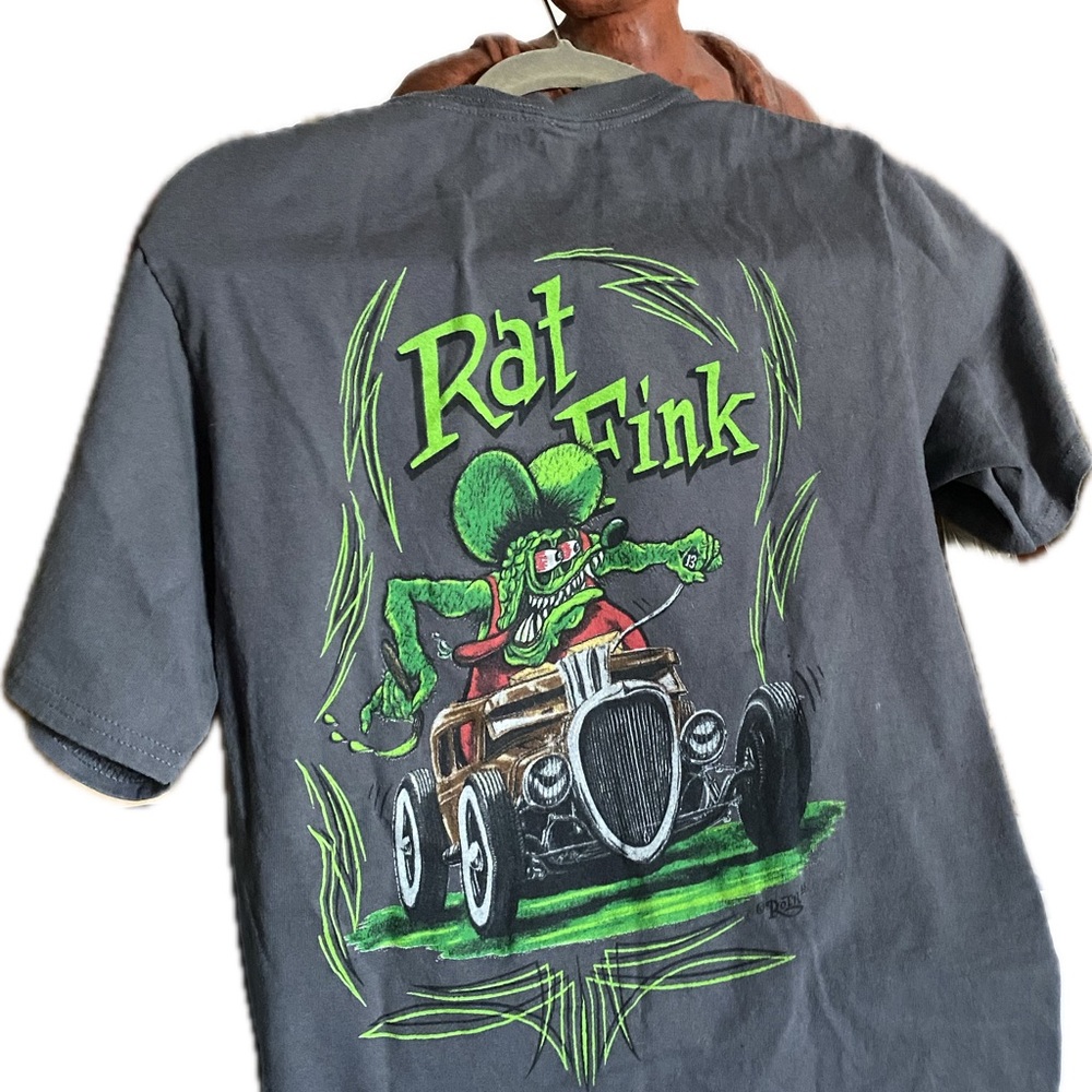 Gray Rat Fink Graphic T-Shirt